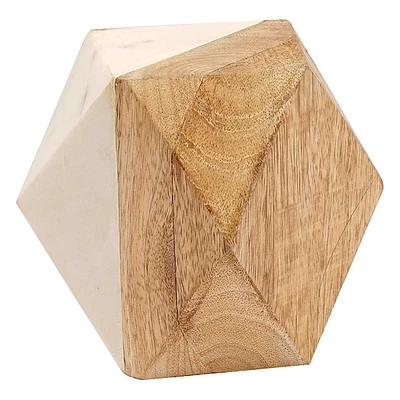 Wood & Marble Geometric Figurine, 6x5