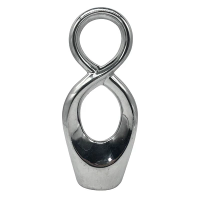 Silver Ceramic Infinity Sculpture, 12.5"