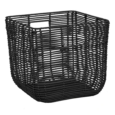 Black Square Rattan Storage Basket