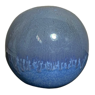 Blue Reactive Glaze Ceramic Sphere, 4.5"