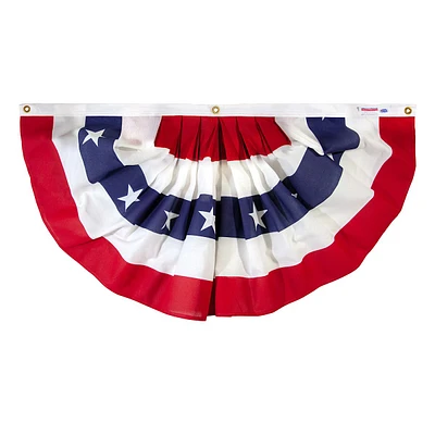 Mini Patriotic Stars & Stripes Bunting Fan Flag, 18x36