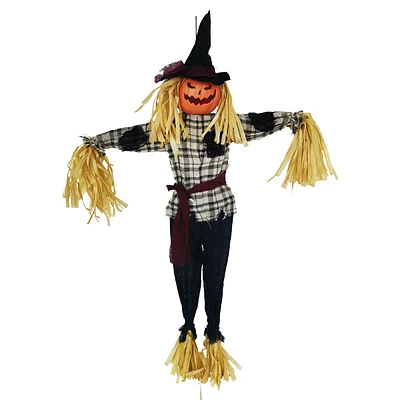 Light-Up Hanging Jack-o'-Lantern Scarecrow, 51"