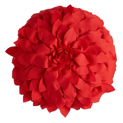 Poppy Red Petal Outdoor Throw Pillow, 18"