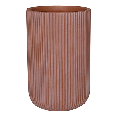 Winchester Tall Ribbed Terracotta Outdoor Planter, Small