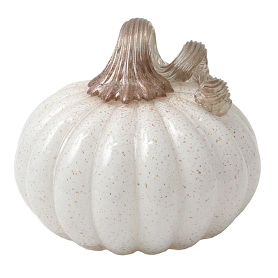 White Glass Pumpkin, 4.3"