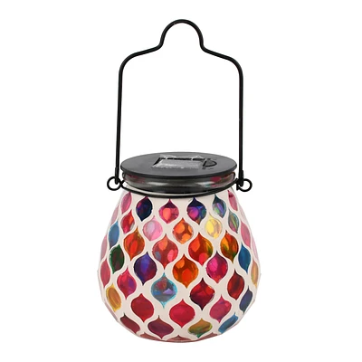 Red Mosaic Outdoor Solar Lantern, 4"