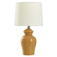 Yellow Ceramic Urn Lamp, 20"