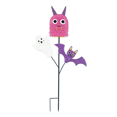 Monster, Ghost & Bat Metal Yard Stake, 36"