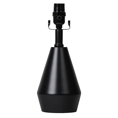 Black Metal Mini Tapered Cone Lamp Base, 12.5"