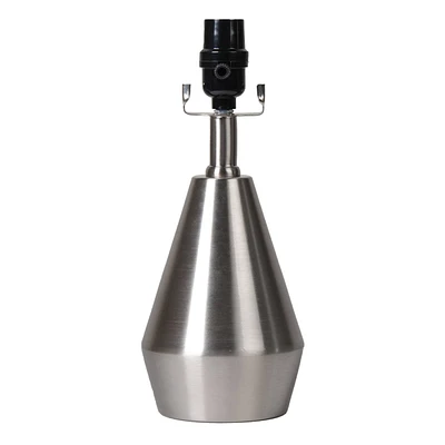 Silver Metal Mini Tapered Cone Lamp Base, 12.5"