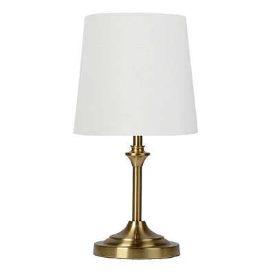 Gold Metal Mini Stick Lamp with Shade, 13"