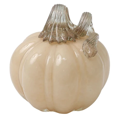 Peach Glass Pumpkin, 4"