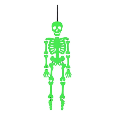 Green Glow in the Dark Skeleton Wall Decor, 18x5