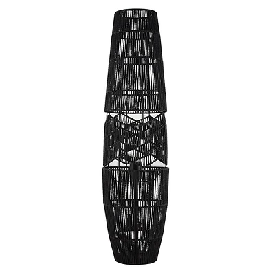 Black Paper Rope Uplight Floor Lamp, 35"