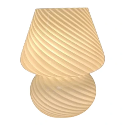 White Glass Mushroom Uplight Lamp, 7"