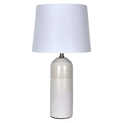 Natural Two-Toned Ceramic Table Lamp with Shade, 24"