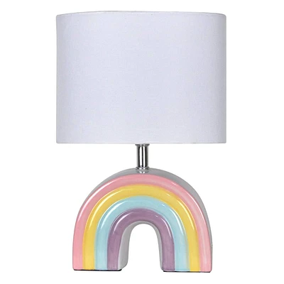 Tiny Dreamers Rainbow Ceramic Lamp with Shade, 13"