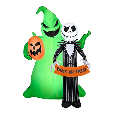 Nightmare Before Christmas Inflatable Jack Skellington with Oogie Boogie, 6.5'