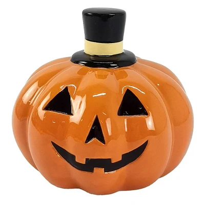 Jack-o'-Lantern with Hat Decor, 5"