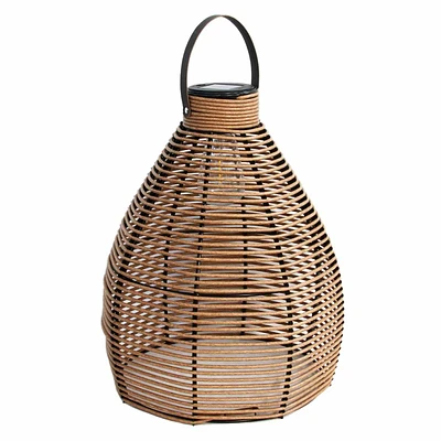 Wicker Outdoor Solar Lantern, Medium