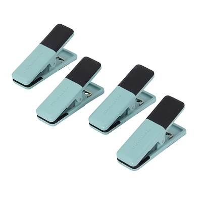 Set of 4 Bag Clips, Aqua Sky