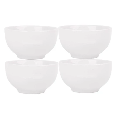 Set of 4 White Round All Purpose Bowls, 4"