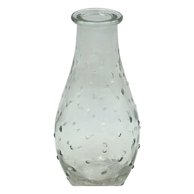 Clear Glass Dot Bud Vase