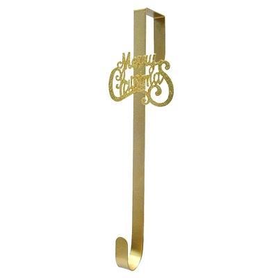 Gold Merry Christmas Wreath Hanger, 15"