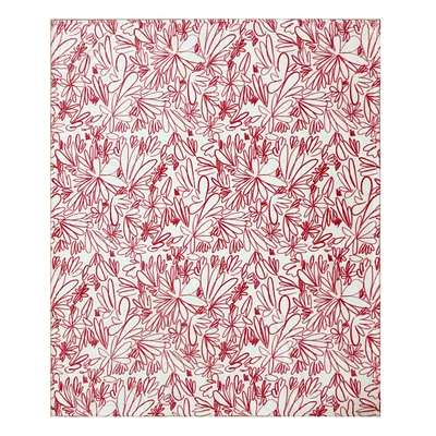 Oh Joy! Floral Lines Printed Micro Plush Throw Blanket, 50x60