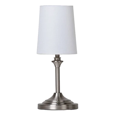 Silver Metal Mini Lamp with Shade, 13"