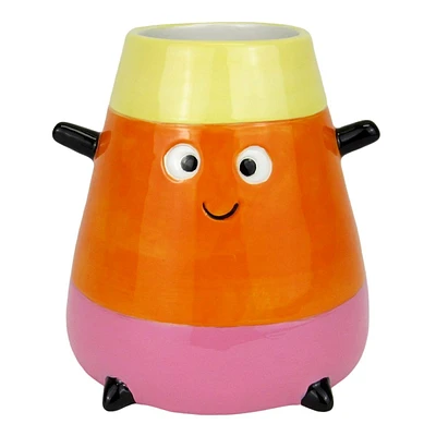 Candy Corn Ceramic Planter, 6"