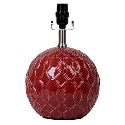 Providence Red Ceramic Small Lamp Base, 14"