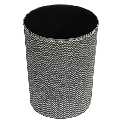 Deco Black Chevron Wastebasket, 18"