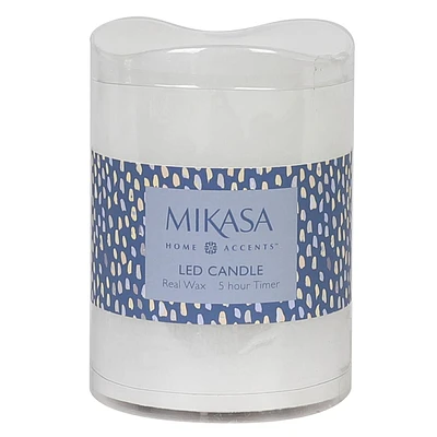 Mikasa White LED Wax Pillar Candle