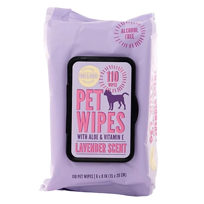 110Ct Pet Wipes Lavender Scent