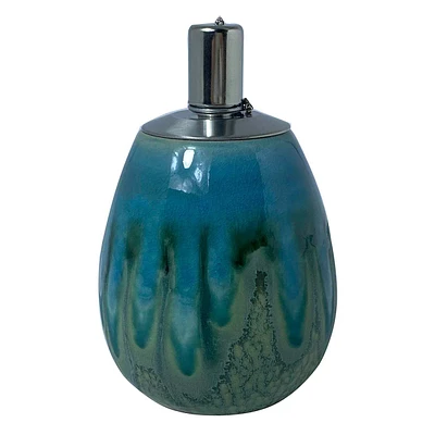 Green Ombre Ceramic Tabletop Torch, 7.7"