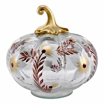 Painted Glass Pumpkin