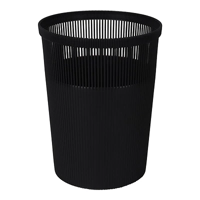 Textured Striped Trash Bin