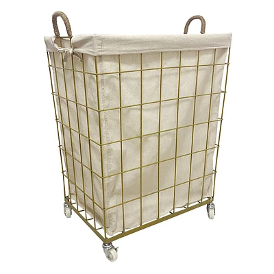 Tapered Metal Laundry Hamper with Liner