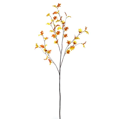 Orange & Red Oak Leaf Stem, 38"