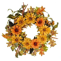 Dahlia Floral Wreath, 24"