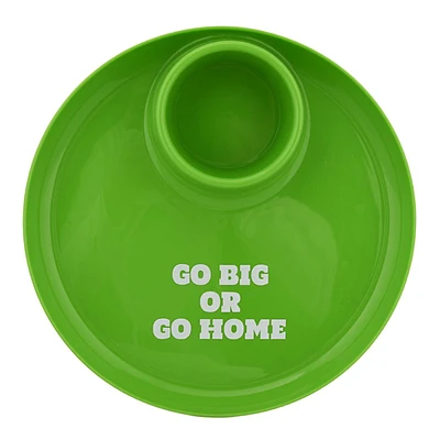 Green Go Big or Go Home Plate with Cup Holder, 10"