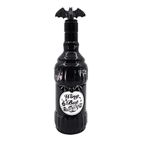 Black Wing of Bat Glass Halloween Potion Bottle, 10"