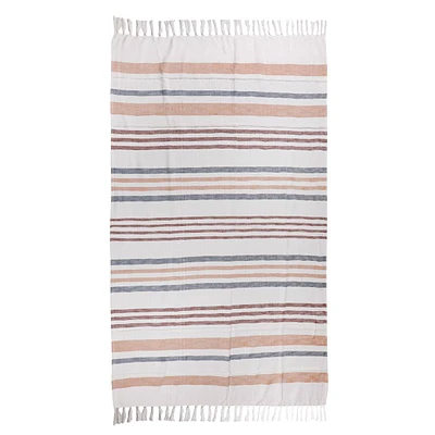 Striped Textured Woven Oversized Throw Blanket, 60x80