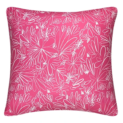 Oh Joy! Pink Floral Lines Reversible Print Throw Pillow, 18"