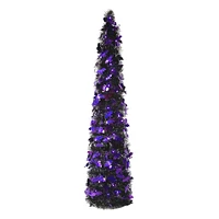 LED Tinsel Tree with Bats, 4'