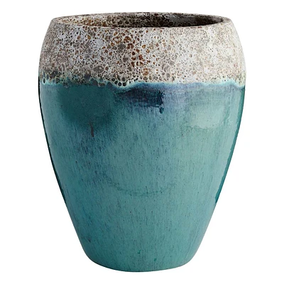 Arcadia White & Aqua Ceramic Urn Outdoor Planter