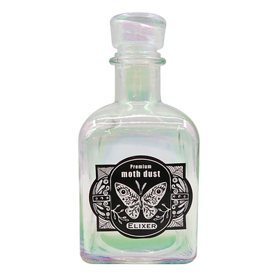 Clear Moth Dust Luster Glass Halloween Potion Bottle, 8"