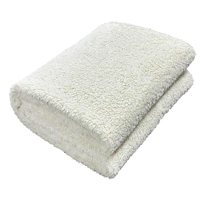 Natural Sherpa Throw Blanket, 50x60