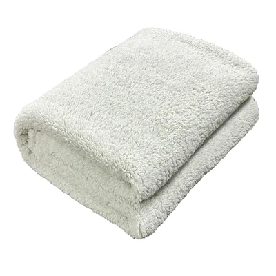 Light Grey Sherpa Throw Blanket, 50x60